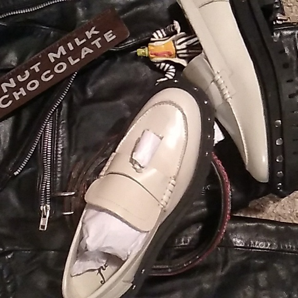 Platform STUD SHOES Free People  Teagan Tassle IVORY PATENT Sz 9 - Picture 3 of 16